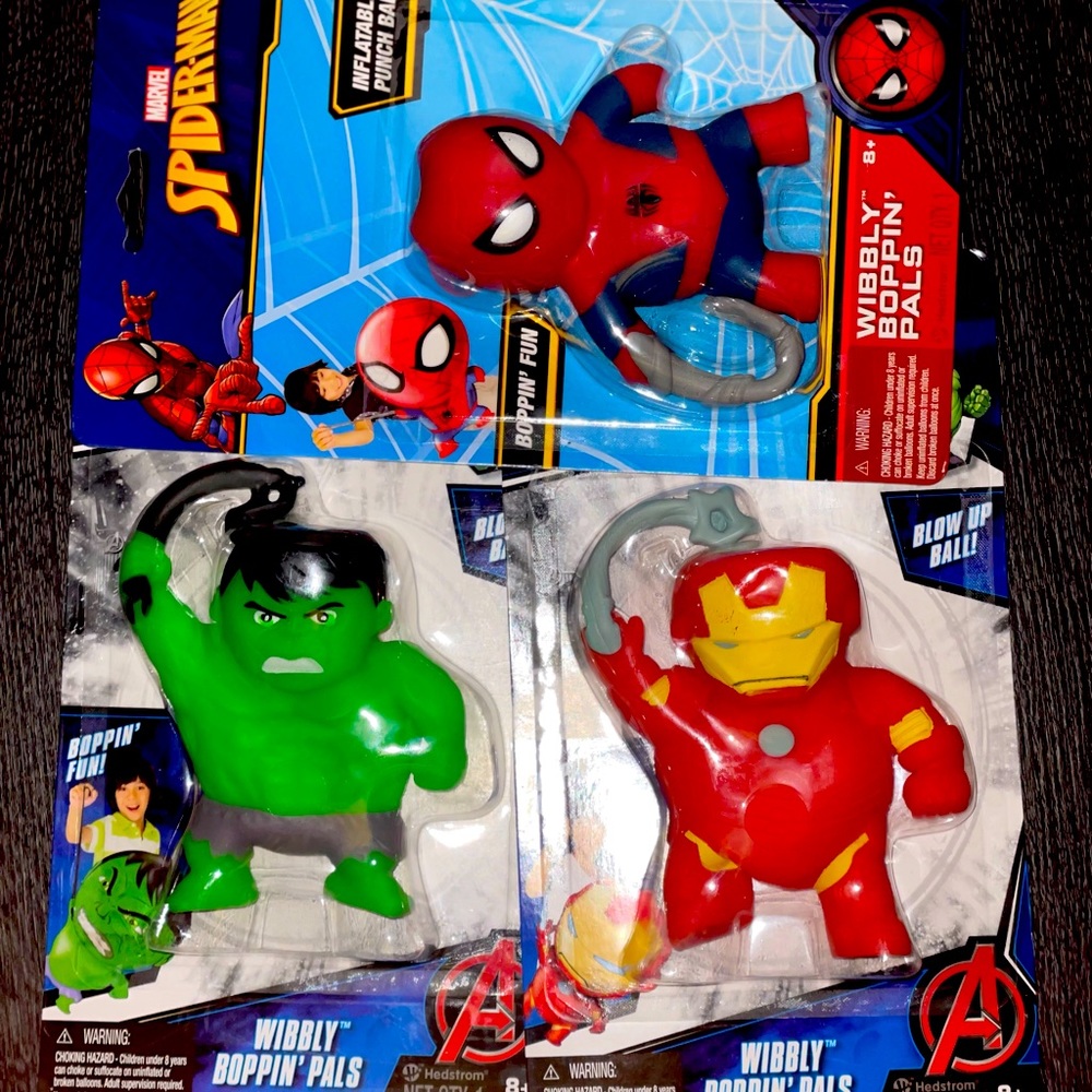 Marvel Wibbly Boppin’ Pals Hulk Iron Man & Spider Man